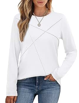Amazon.com: XIEERDUO White T Shirts for Women Long Sleeve